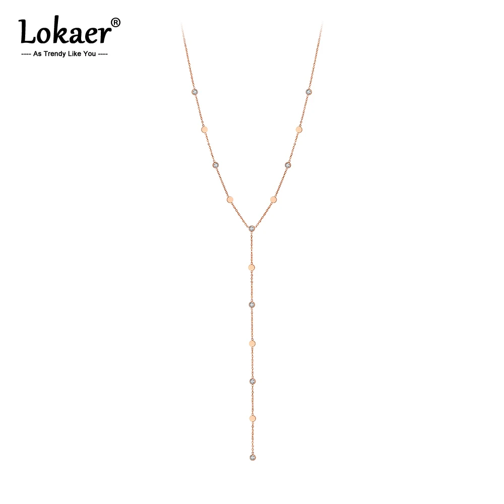 Lokaer оригинальное новое ожерелье с кулоном из титановой стали фианитами и