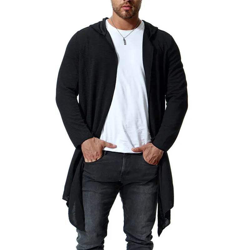 IceLion 2021 осенние длинные толстовки для мужчин кардиган без застежки молнии с