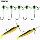 Рыболовные крючки с мормышкой, блестящие Крючки из высокоуглеродистой стали с мормышкой для ловли мягкого червя, 15 г, 12 унции