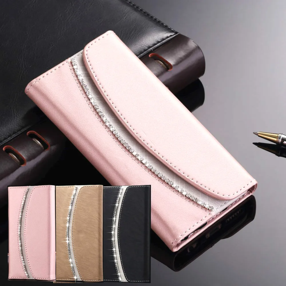 L FADNUT Роскошный кожаный чехол кошелек со стразами для Samsung Galaxy A51 A71 A3 2017 A5 A7 2018