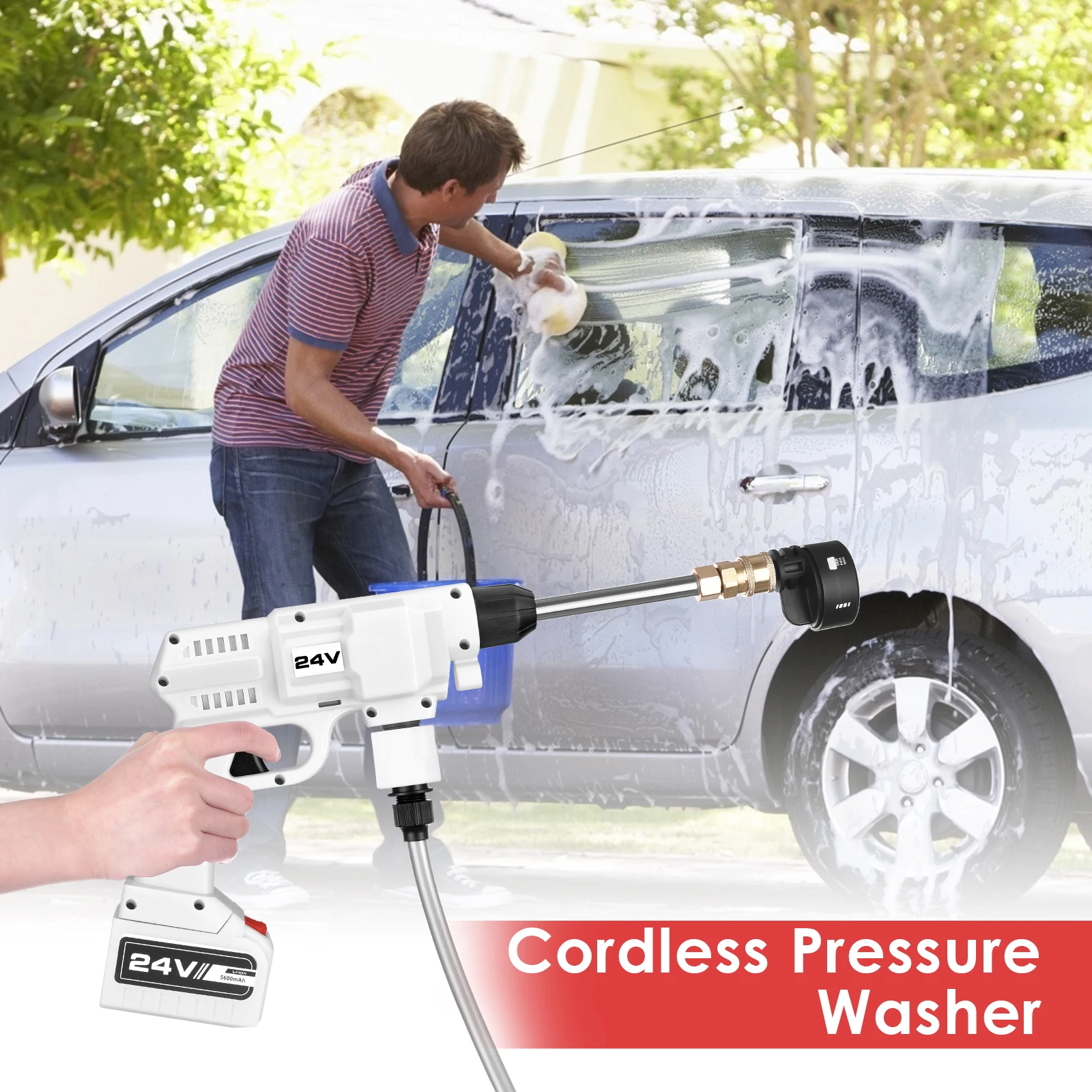 Беспроводной мойщик высокого давления с аккумулятором ed портативный