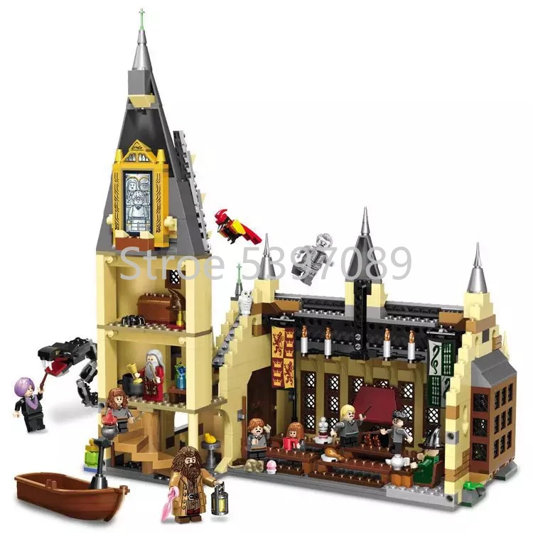 Строительные блоки в наличии модель 16052 Поттера Magic World Movie Hog warts Great Hall 878 шт.