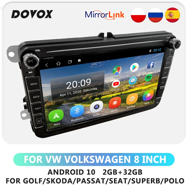 

DOVOX 2din Android Car Radio GPS For VW Volkswagen Skoda Octavia ll Golf 5 6 Passat B6 B7 Touran Polo Jetta Wifi 2 Din No Dvd
