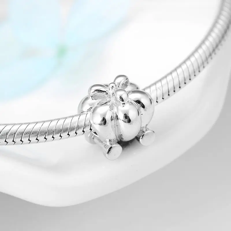 925 пробы серебро сказочная мечта с украшением в виде кристаллов CZ тыквы корзина