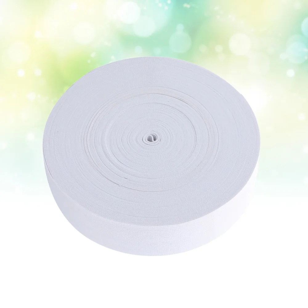 

1 Roll 40 Meters Flat Elastic Band Sewing Clothing Accessories Nylon Webbing Garment Sewing Accessories (White)