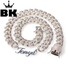 Купольная цепочка 13 мм с кубическим цирконием в стиле милитари Майами, кубинское ожерелье с золотым и серебряным покрытием, роскошная медная кубинская цепочка с микрозакрепкой