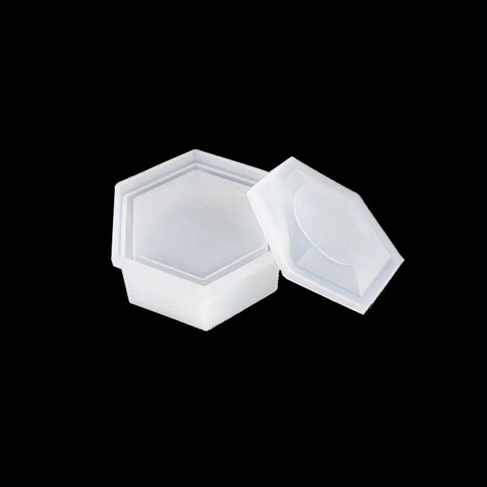 Новинка 2020 Прозрачная силиконовая смола Шестигранная коробка для хранения