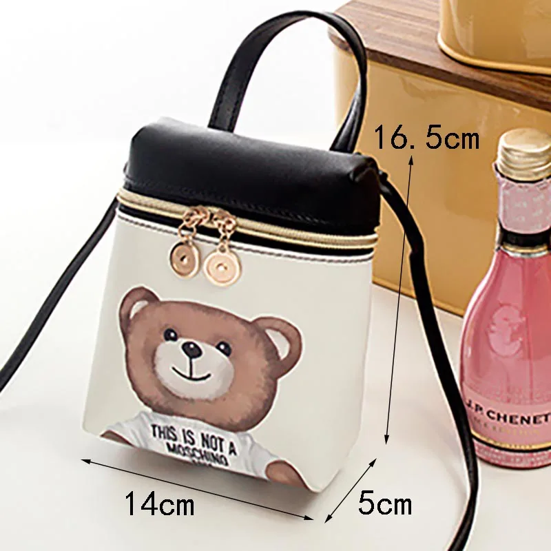 

Модная Милая женская сумка через плечо с рисунком медведя, Женская Повседневная сумка с рисунком, женская сумка-мессенджер через плечо