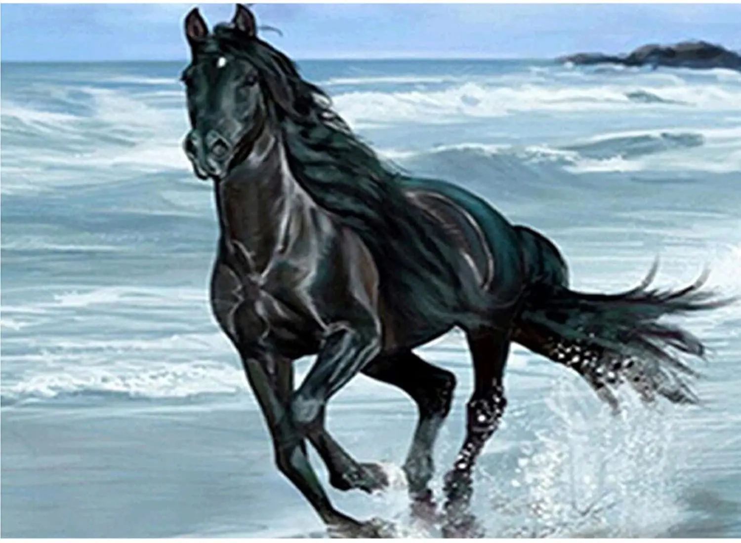 

5D DIY Full Drill Diamond Painting Kits, Horse Round Crystal Rhinestone Embroidery Painting for Adults and Beginner Diamond Arts