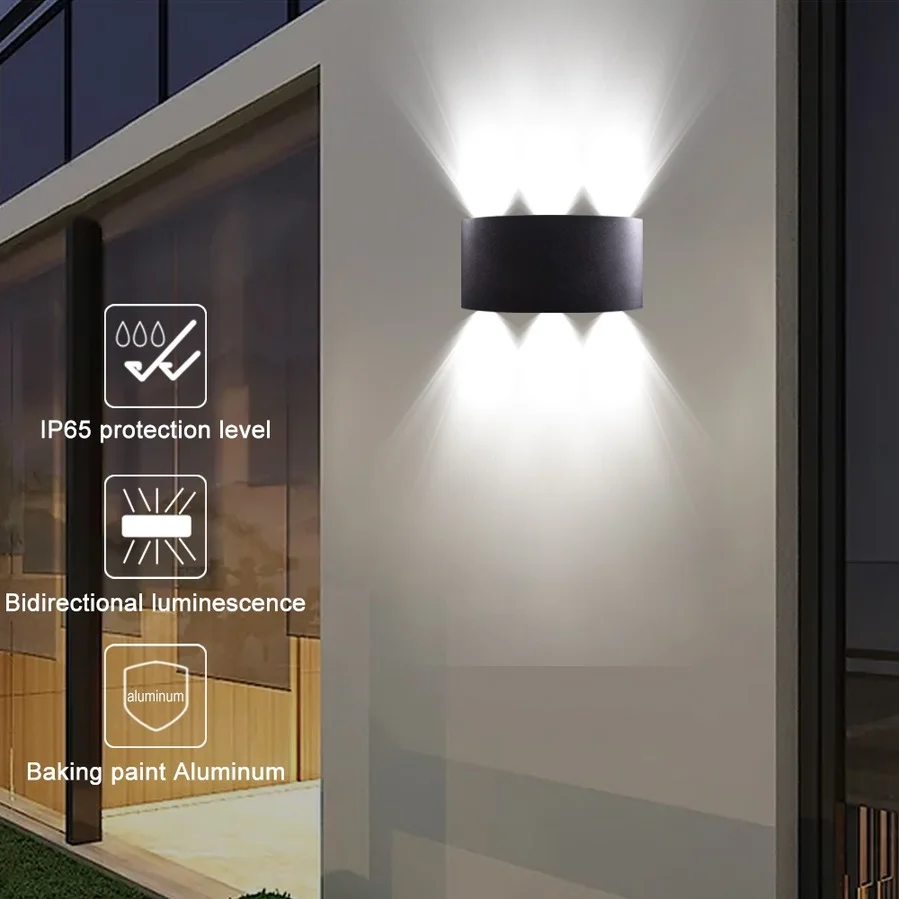 

LED Wall Light 85-265V Waterproof Modern Style Led Wall Light Spotlight for Bedside Bedroom Mirror Light Corridor Sconce Garden