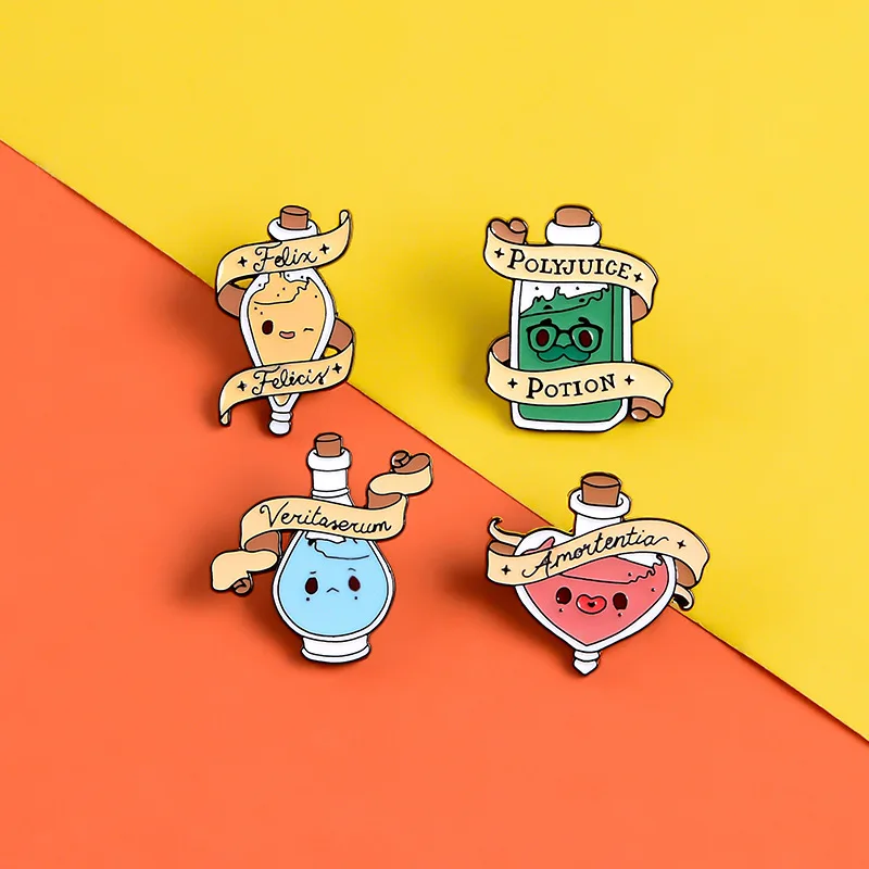 3~9 pieces/set of enamel pins diary note bottle bone cat pistol halloween jungle dog hedgehog fish tank shirt jewelry brooch | Украшения и
