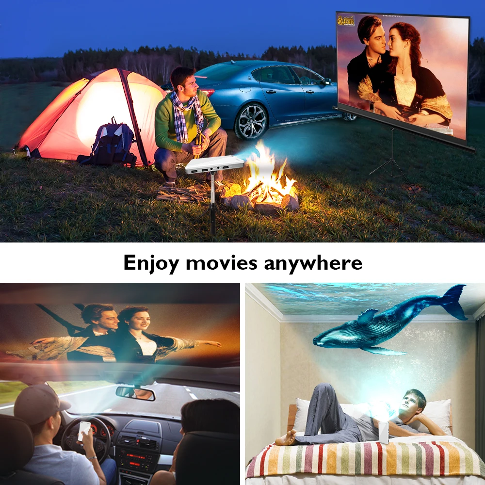 CRENOVA 2019 новейший мини DLP проектор X2 с Android 7 1 WIFI Bluetooth (2 ГБ + 16 ГБ) поддержка 4K
