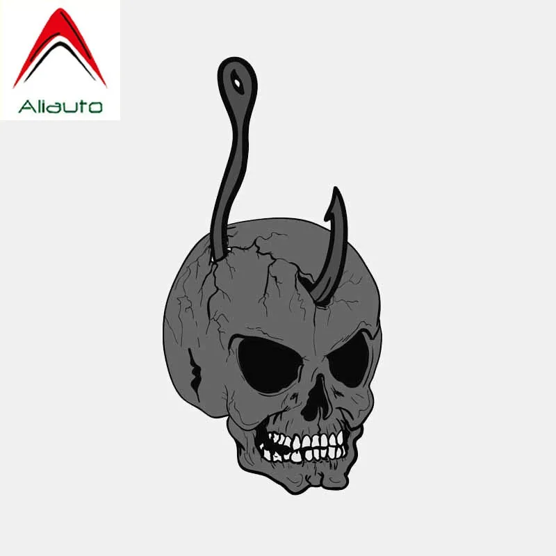 

Aliauto Personality Car Accessories Hook Style Skull Head Car Sticker Waterproof Sunscreen Creative Decoration Decal,14cm*7cm