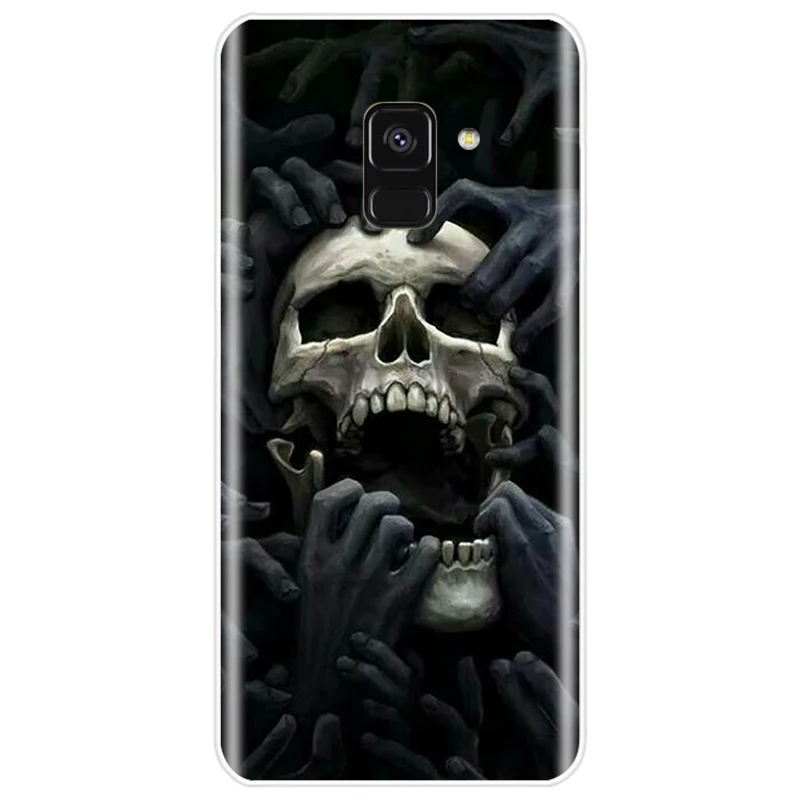Чехол для телефона из ТПУ с ужасным черепом Samsung Galaxy A5 A7 A8 2015 A3 2016 2017 A9 2018 |