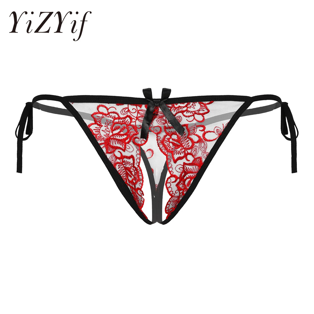 Мужское сексуальное нижнее белье прозрачная Вышивка трусы с вырезами трусики