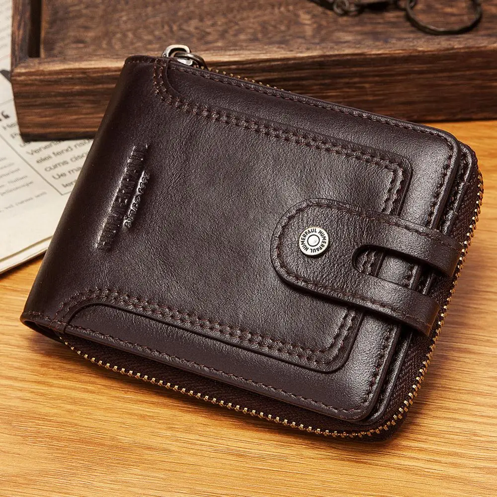 Fashion Men's Wallet Genuine Leather Purse Male Rfid Multifunction Storage Bag Coin Wallet's Card Bags PORTFOLIO | Багаж и сумки