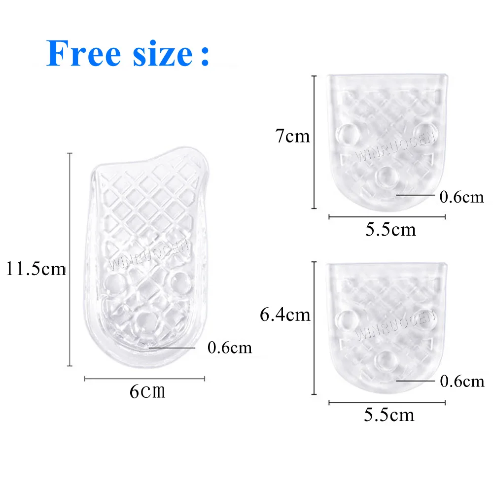 

0.6-3CM Layers Adjustable Half Insole Heighten Silicone heightening half pad Height Increase Insole U-shaped heel insert insoles