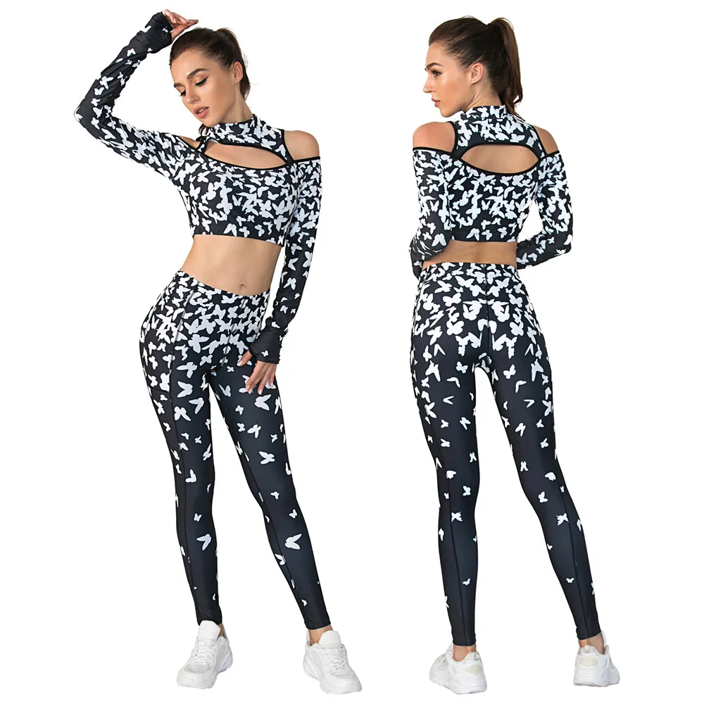 

Sport Set Women Gym Set Sexy Tight Quick Dry Athletic Wear Sportwear For Yoga Fitness Dance Running Clothing