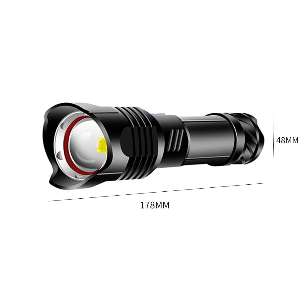 

Durable Waterproof 1800LM XHP99 LED Flashlight Practical Multi-functional Outdoor Camp Hiking Telescopic Zoom Torch