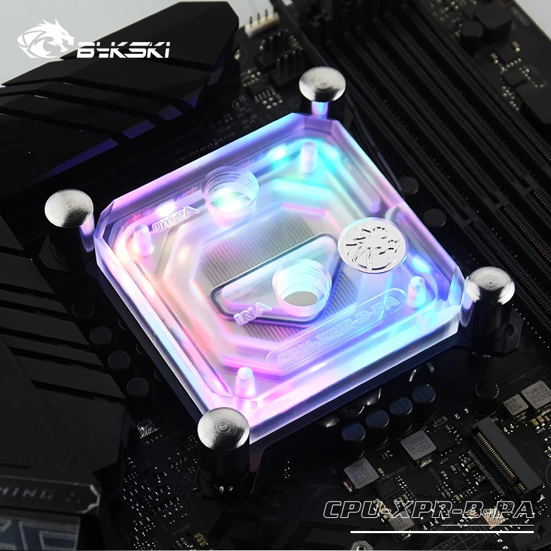Bykski cpu водоблок используется для INTEL LGA1150 1151 1155 1156 2011X99 прозрачный RGB поддержка 5 в 3PIN GND разъем к материнской плате