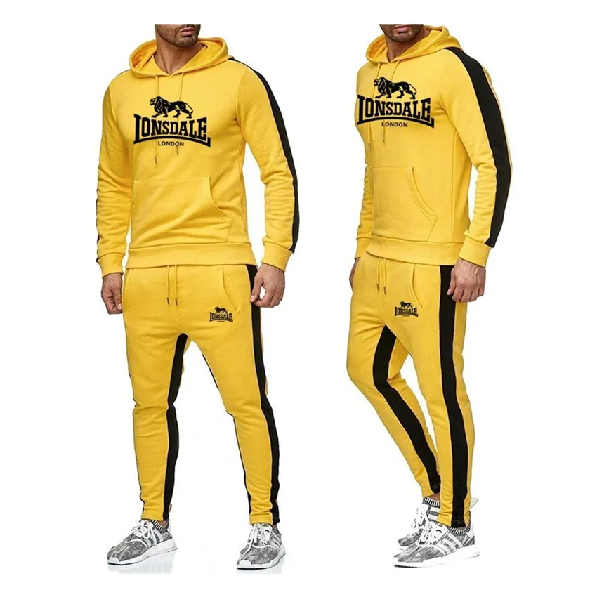 

2021 autumn and winter IONSDALE new men's printed zipper suit casual men's sports running hooded sweater sweater sweatpants