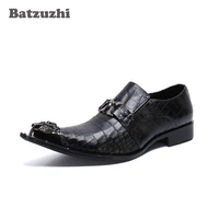 batzuzhi luxury handmade men shoes formal genuine leather dress shoes men pointed toe chaussures hommes big size 38 46 us6 12