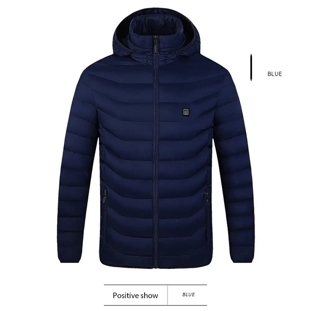 

8 Areas Men Women Heated Jackets Outdoor Vest Coat USB Electric Long Sleeves Heating Hooded Jackets Warm Winter Thermal Clothin