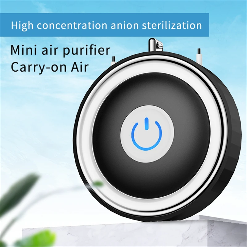

USB Portable Wearable Air Purifier Personal Mini Air Necklace Negative Ion Air Freshener- No Radiation Low Noise for Adults Kids