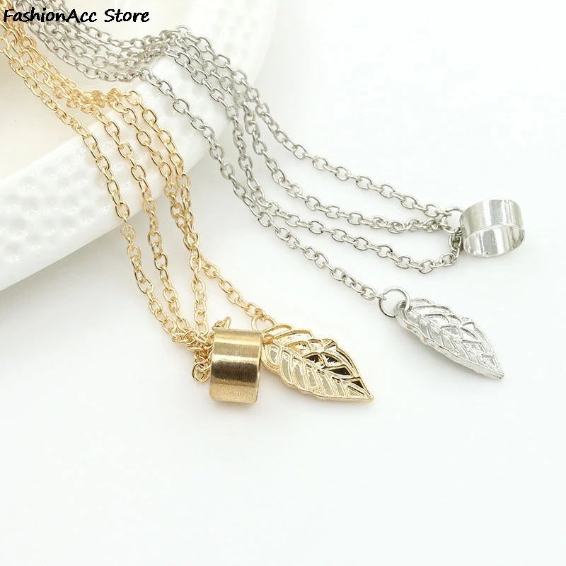 Серьги-клипсы с металлическими листьями и кисточками | Украшения аксессуары