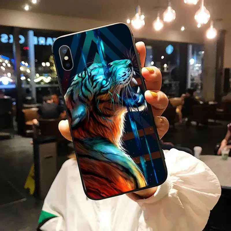 

Ferocious tiger lion Fashion animal art Phone Case for iPhone 11 12 pro XS MAX 8 7 6 6S Plus X 5S SE 2020 XR
