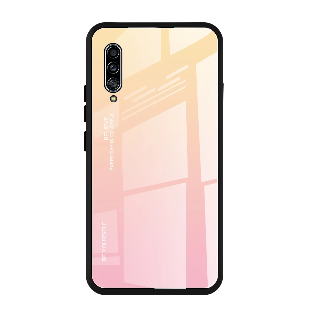 01 Закаленное Стекло чехол для samsung Galaxy A30S A50S A30 A40 A50 A60 A70 A80 A90 5 г Примечание 10 Pro S10 S11 Plus E градиент Цвет крышка - Цвет: 01