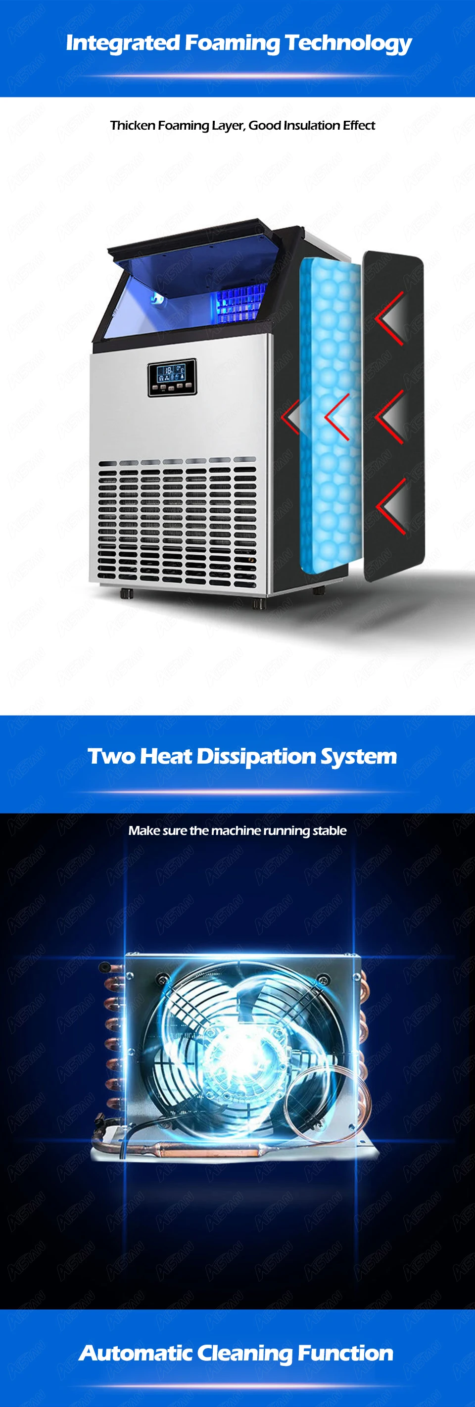 Электрическая автоматическая машина для производства кубического льда HZB80A