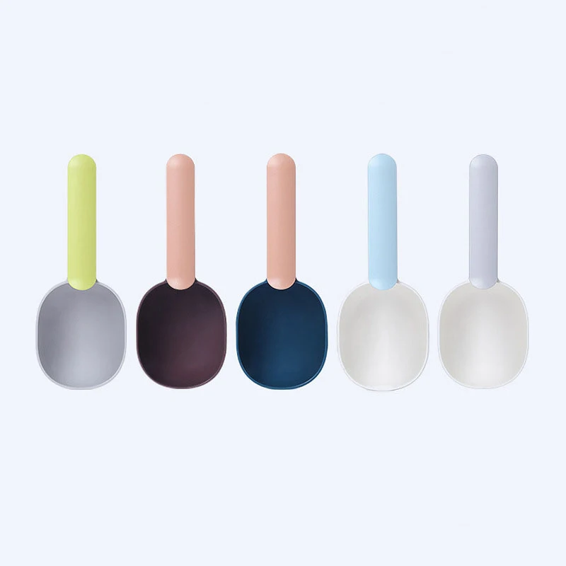 

1pc Mutli-function Portable Pet Cat Dog Food Shovel Spoon with Sealing Bag Clip Food Shovel Pet Supplies Candy Colors