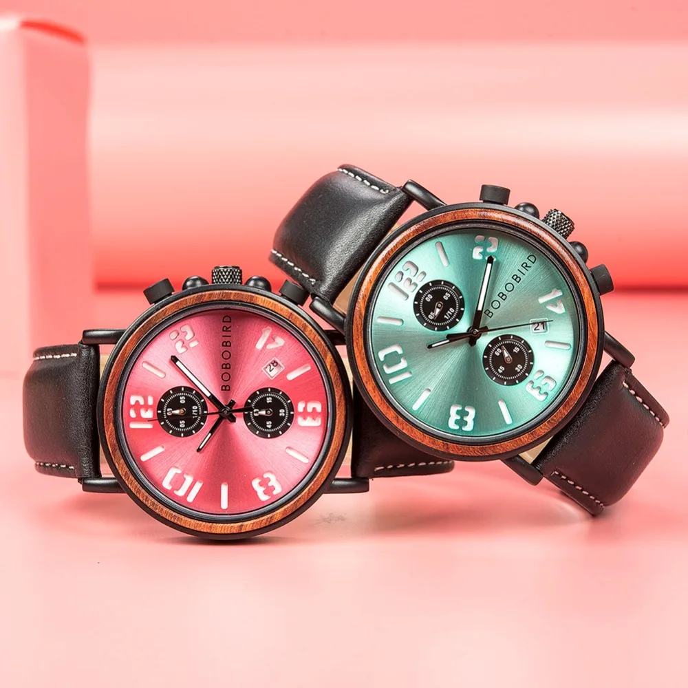 Reloj hombre BOBO BIRD водонепроницаемые часы для мужчин Топ роскошные стильные светящиеся часы Отображение даты деревянные часы для мужчин OEM Прямая поставка