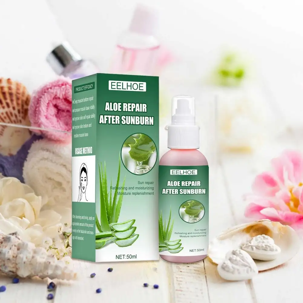 50ml Aloe Tonic Hydration Toner Vera Essence Sunburn Soothing Repairing Moisturizing Spray Sooth Skin Face Care Liquid