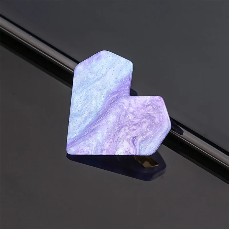 

Arylic Heart Hair Clips For Women Girls Acetic Crystal Barrette Stick Shiny Marble Hairpin Leopard Hair Styling Accessories