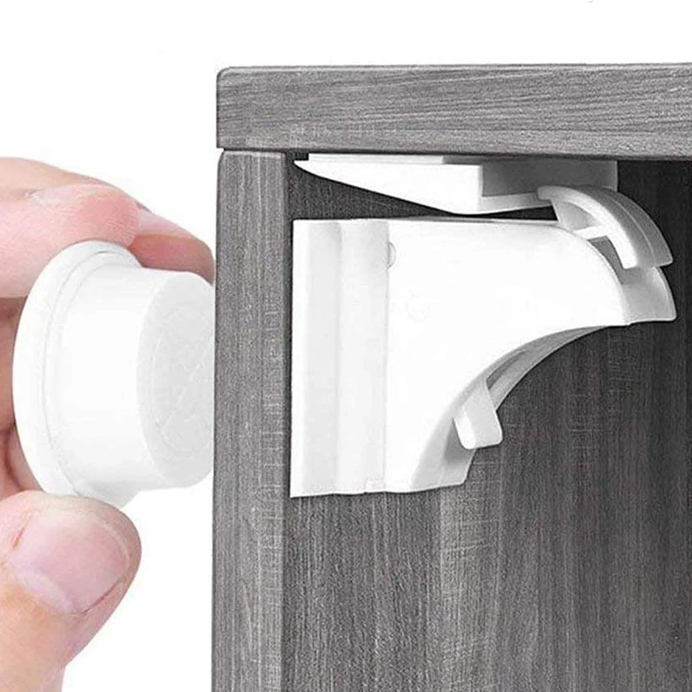 

Convenient Child Protection Magnetic Lock Invisible Multifunction Safety Lock With 3Pcs Key Self-adhesive Drawer Security Lock