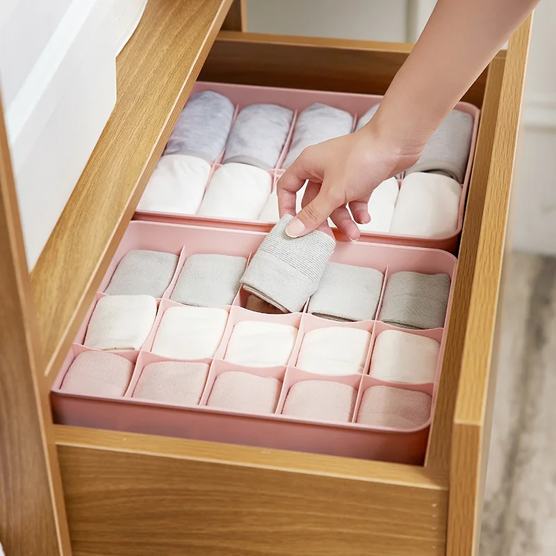 Plastic Storage Box Underwear Bra Sundries Bin Children Socks Sort Out Container Home Wardrobe Dustproof Bedroom Accessories | Дом и сад