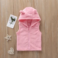 children vest autumn winter warmer leisure fashion baby cute soft printing sleeveless hooded waistcoats for kids vests