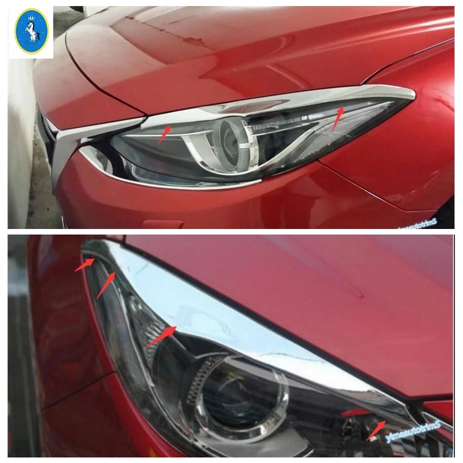 Yimaautotrims аксессуары для Mazda 3 хэтчбек седан 2014 2015 2016 передние фары лампы Крышка век