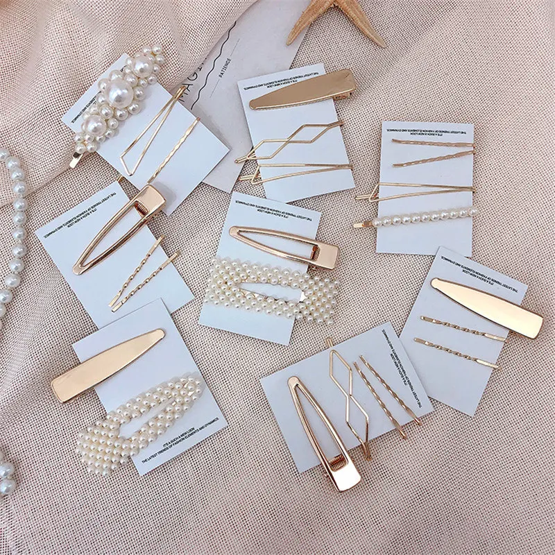 Женская металлическая заколка для волос 3 шт./компл. жемчужная волос| |