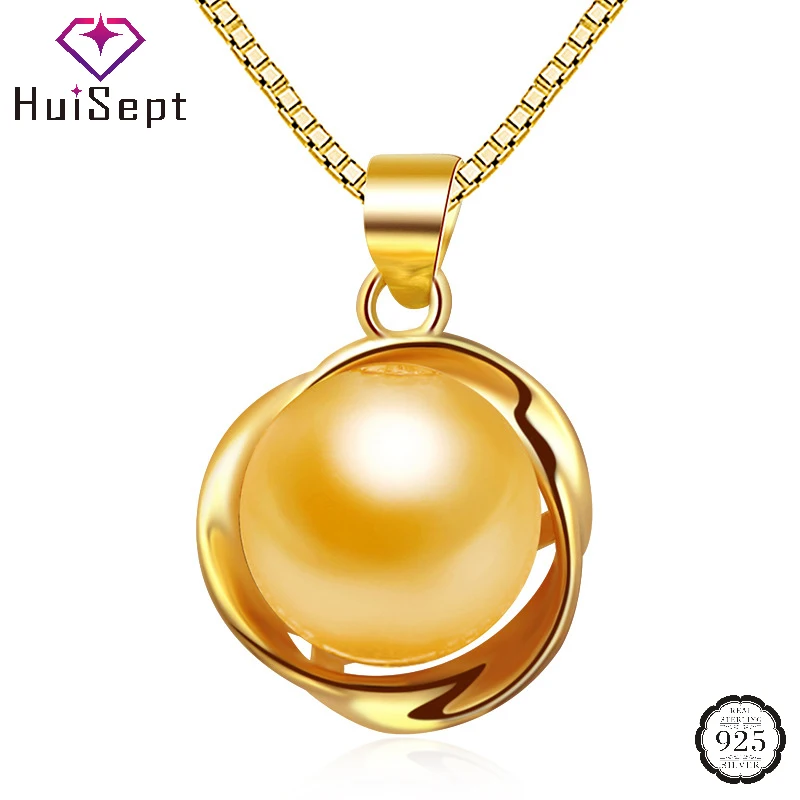 

HuiSept Pearl Necklace S925 Silver Jewelry Pendant Fashion Accessories for Women Wedding Party Bridal Promise Gifts Wholesale