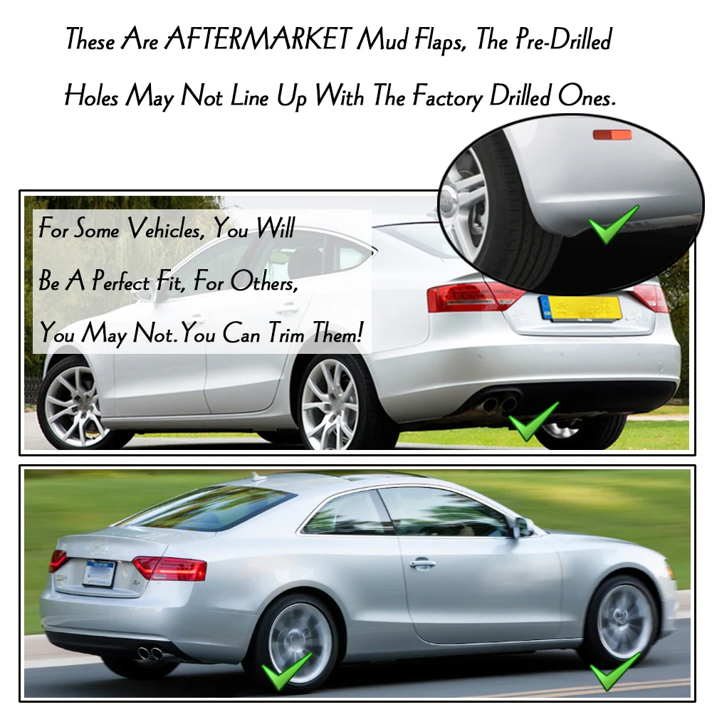 4 шт. брызговики брызговик спереди и сзади для Audi A3 A4 S4 B5 8D B6 8E 8H B7 B8 8K B9 8 Вт A8 D2 4D D3 4E D4