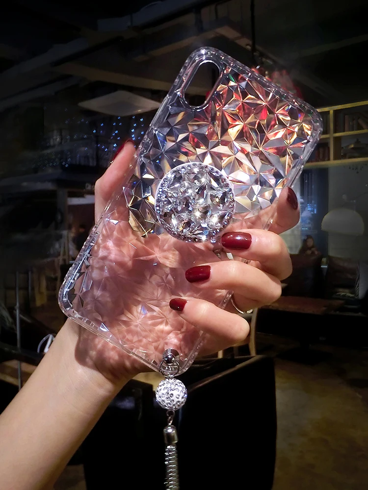 Роскошный 3D чехол с алмазной текстурой и кисточкой для телефона iPhone 7 8 6s Plus