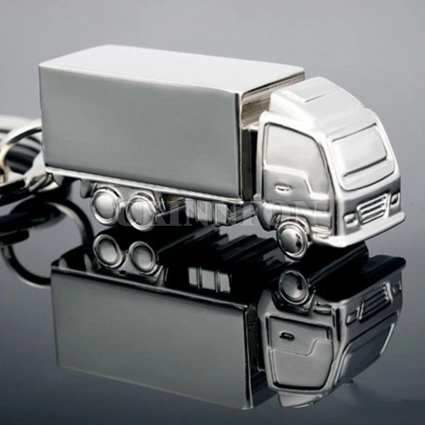 

DHL 300pcs Cool Mini Truck Key Chain 3D Car Symbol Ring silver Keychain Keyring Keyfob best gift for valentine's day