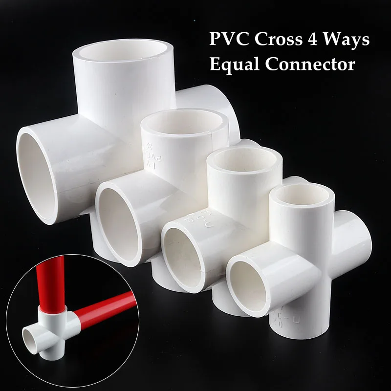 

3~20pcs Inner Dia 20/25/32/40/50mm Cross 4 Ways Connector PVC Pipe Fittings Irrigation System Watering Equal 4 Ways Quick Joint