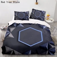 geometric figure bedding set cube shape duvet coverpillowcase single twin queen king size home textile 23 pcs soft microfiber