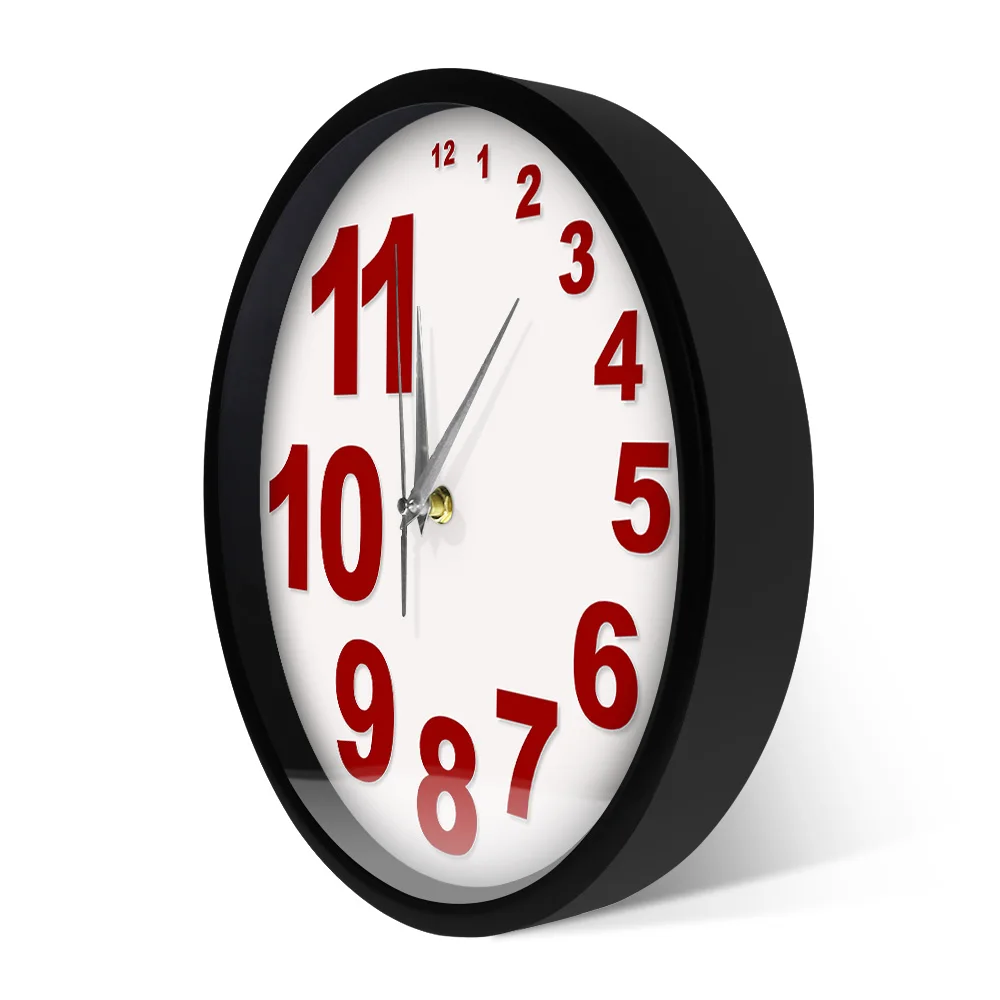 Crazy настенные часы с маленькие и большие нерегулярные номера Гостиная домашний