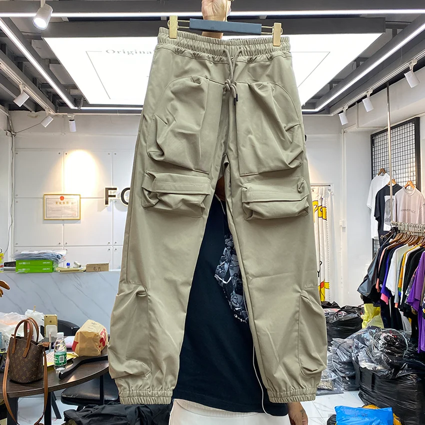 

3D Multiple Pockets Cargo Pants Men Women Joggers Drawstring Zipper Sweatpants Track Trousers