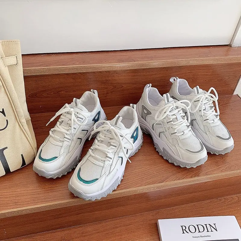 

Daddy shoes 2021 new single net breathable Korean versatile sports shoes show foot small thick soled women's shoes